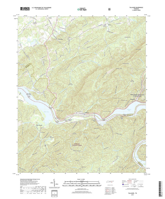 Tallassee Tennessee US Topo Map Image