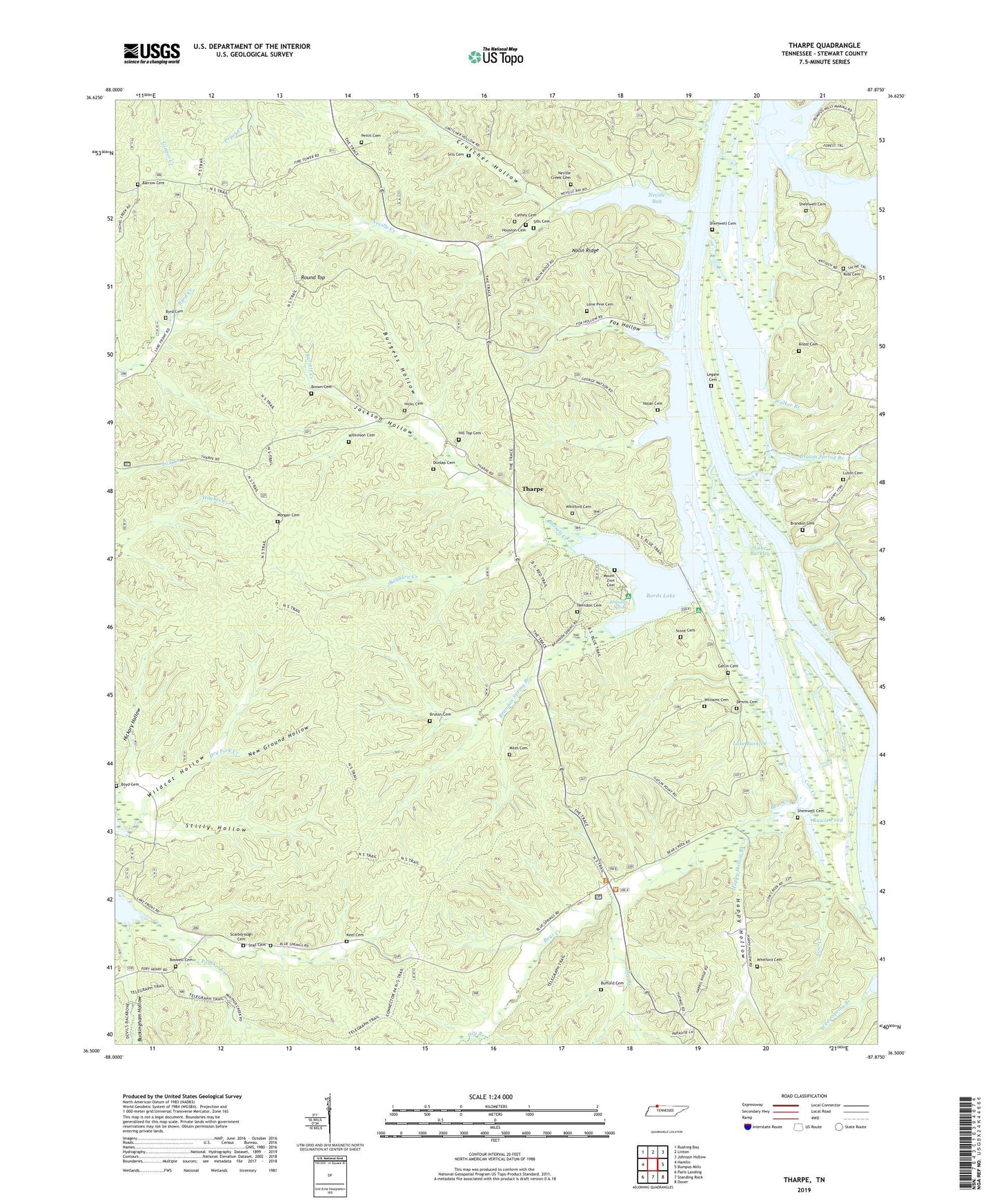 Tharpe Tennessee US Topo Map Image