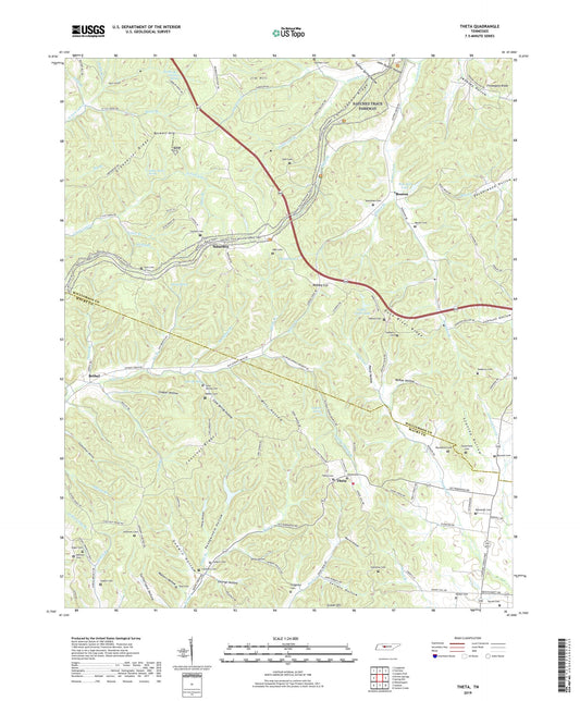 Theta Tennessee US Topo Map Image