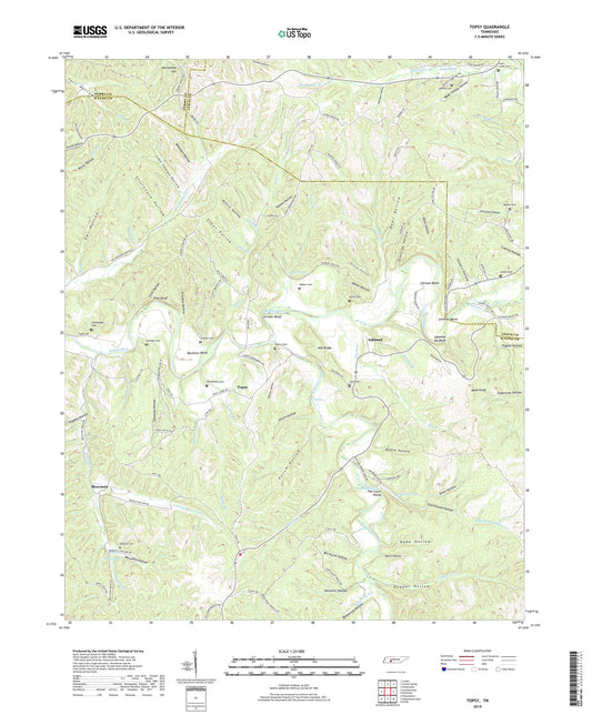 Topsy Tennessee US Topo Map Image