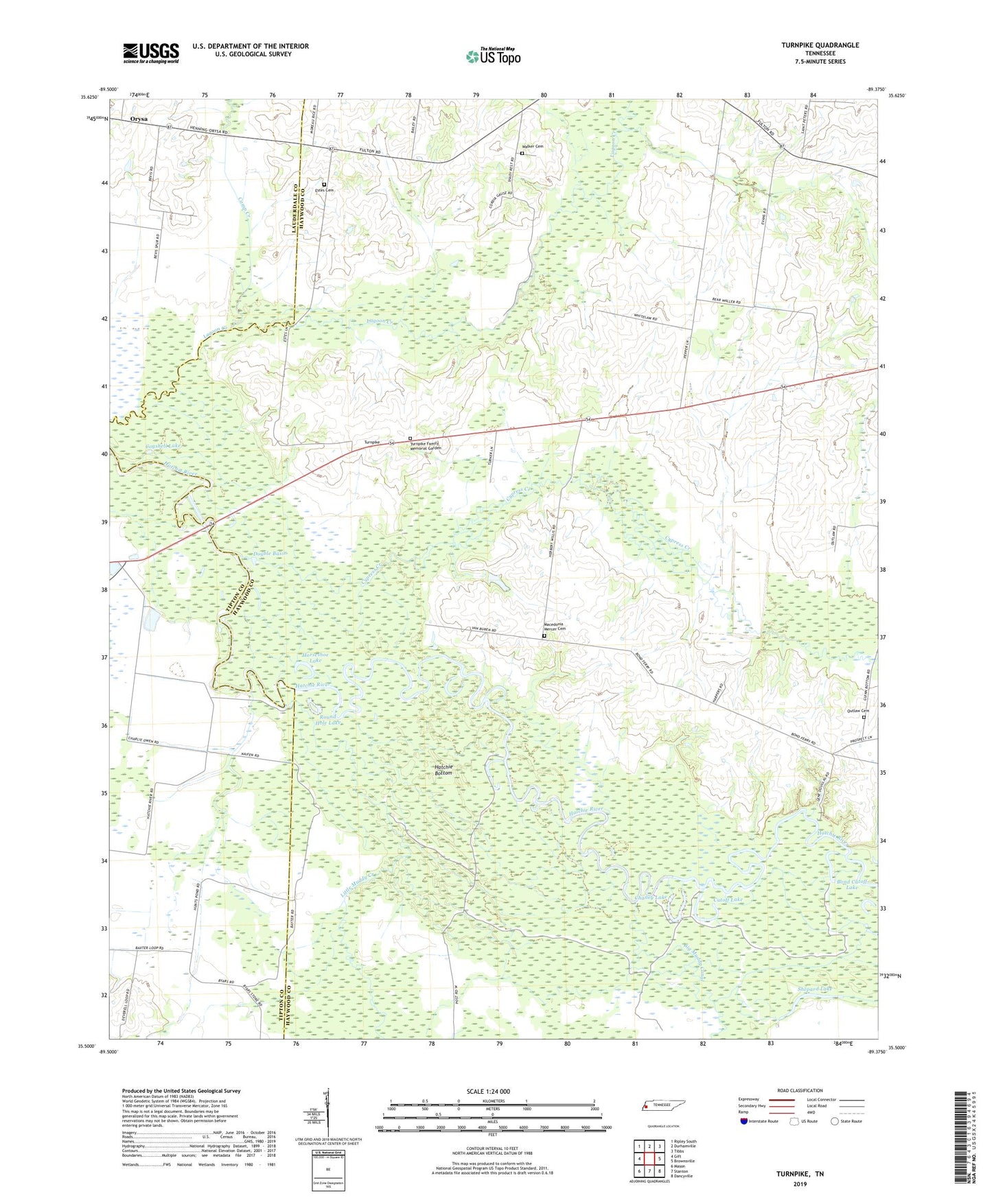 Turnpike Tennessee US Topo Map Image