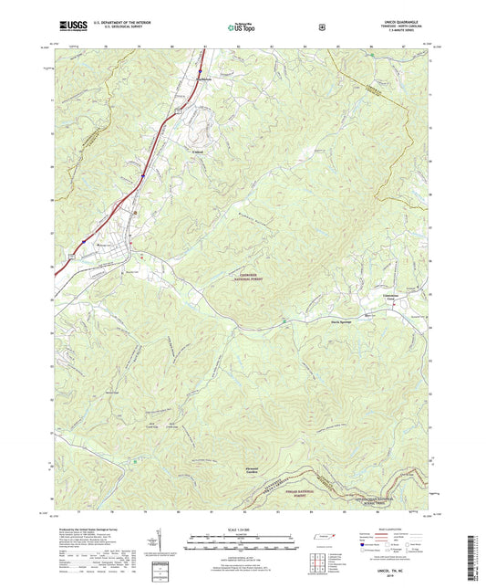 Unicoi Tennessee US Topo Map Image
