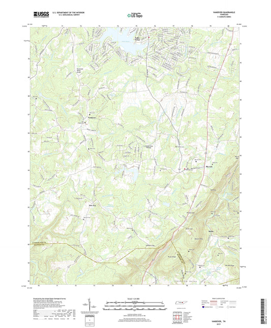 Vandever Tennessee US Topo Map Image