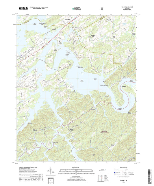 Vonore Tennessee US Topo Map Image