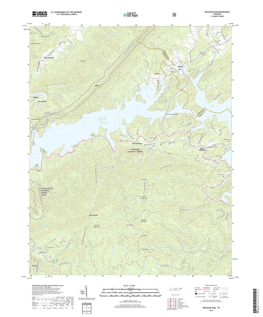 Watauga Dam Tennessee US Topo Map Image
