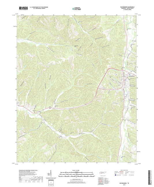 Waynesboro Tennessee US Topo Map Image