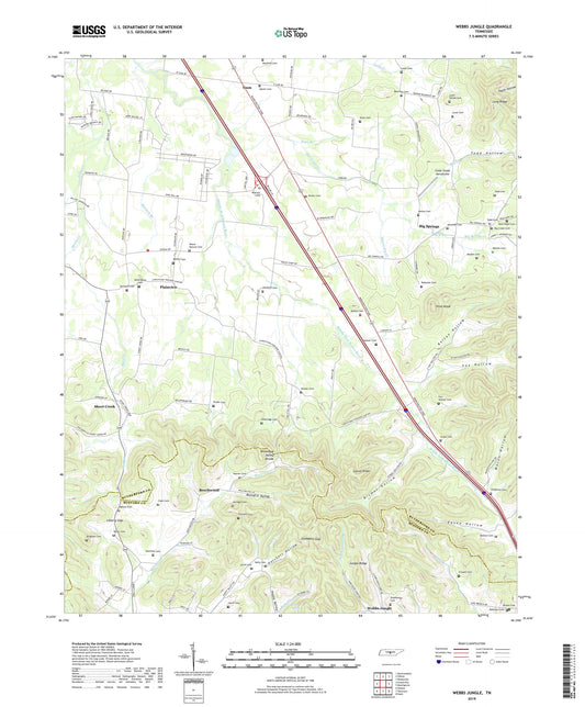 Webbs Jungle Tennessee US Topo Map Image