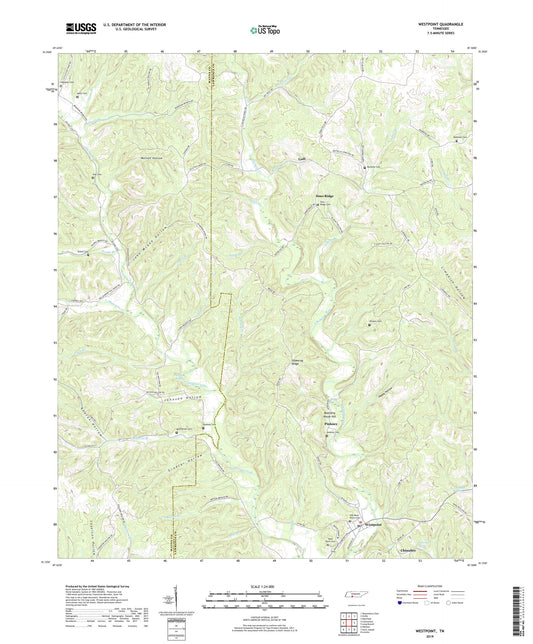 Westpoint Tennessee US Topo Map Image