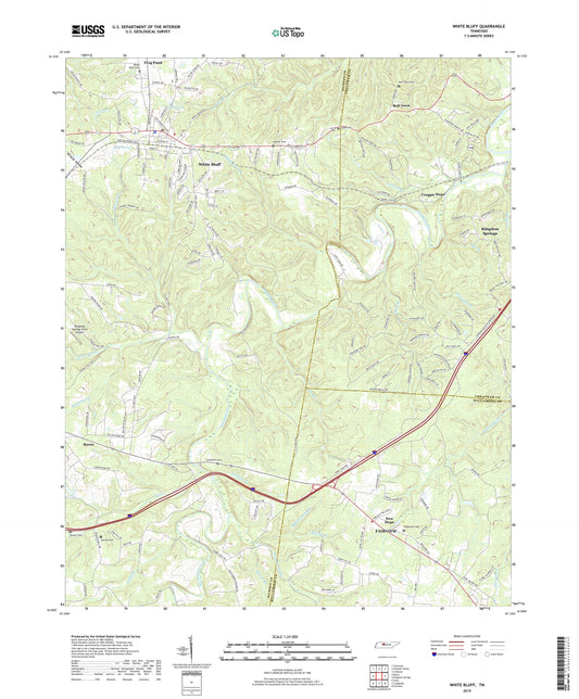 White Bluff Tennessee US Topo Map Image