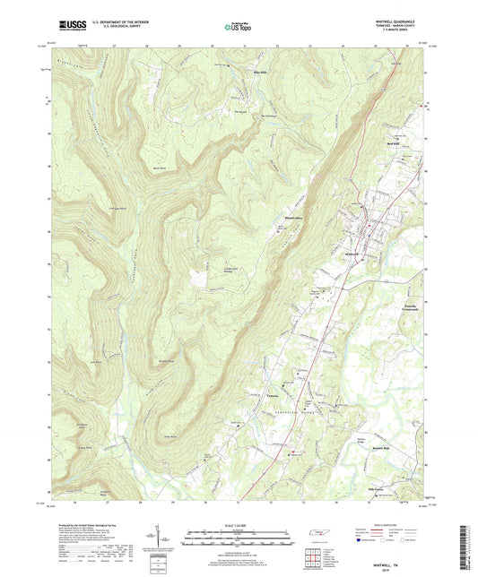 Whitwell Tennessee US Topo Map Image