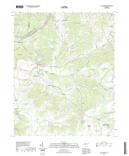 Williamsport Tennessee US Topo Map Image