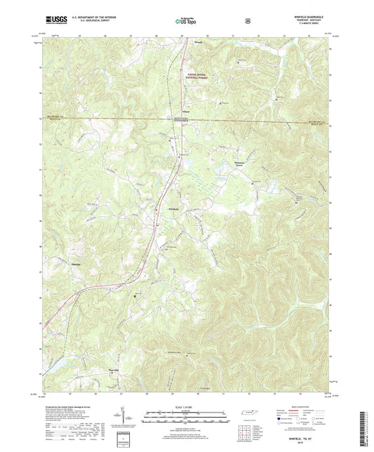 Winfield Tennessee US Topo Map Image