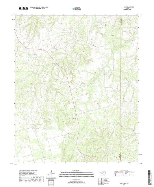 A B C Creek Texas US Topo Map Image