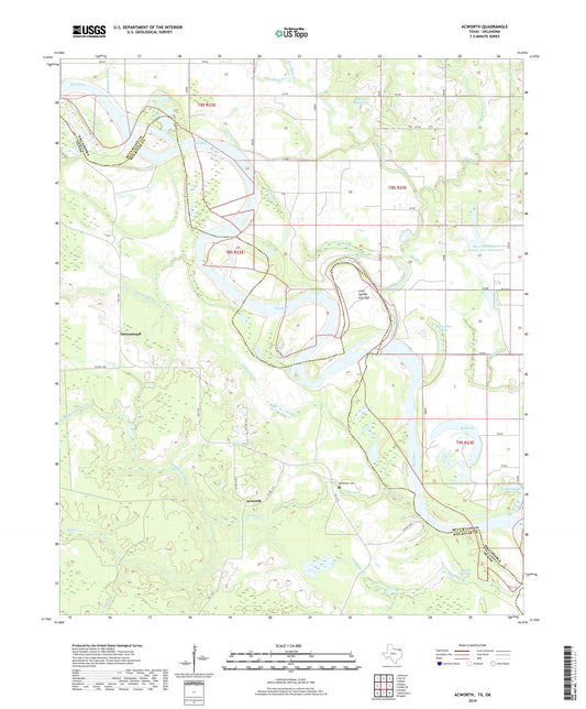 Acworth Texas US Topo Map Image