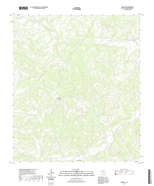 Adams SE Texas US Topo Map Image