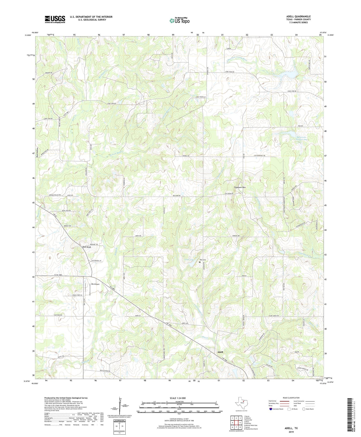 Adell Texas US Topo Map Image