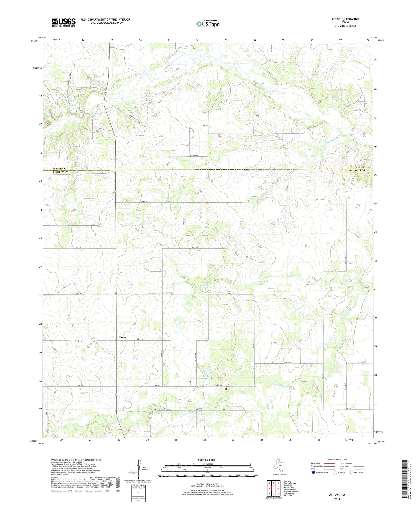 Afton Texas US Topo Map Image