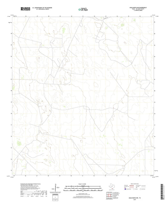 Agua Nueva NW Texas US Topo Map Image