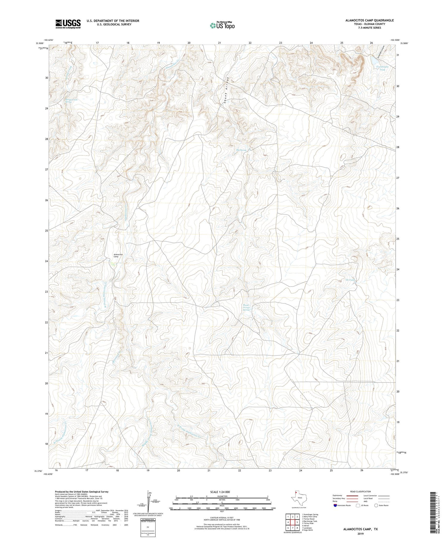 Alamocitos Camp Texas US Topo Map Image