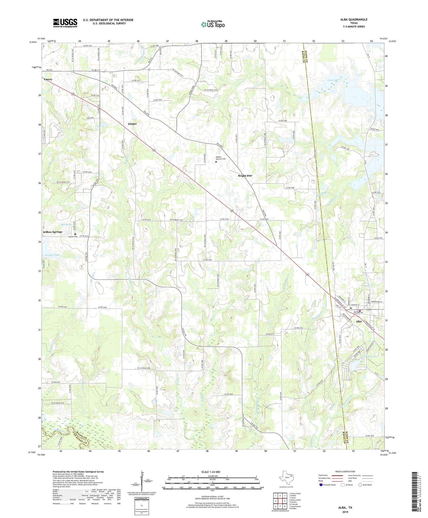 Alba Texas US Topo Map Image