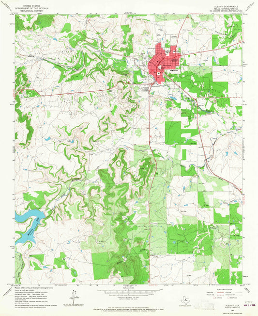 Classic USGS Albany Texas 7.5'x7.5' Topo Map Image