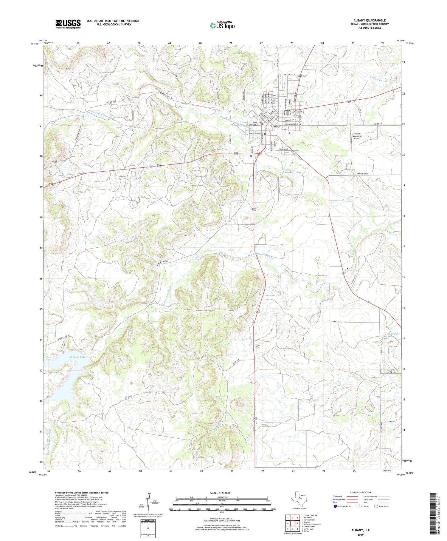 Albany Texas US Topo Map Image