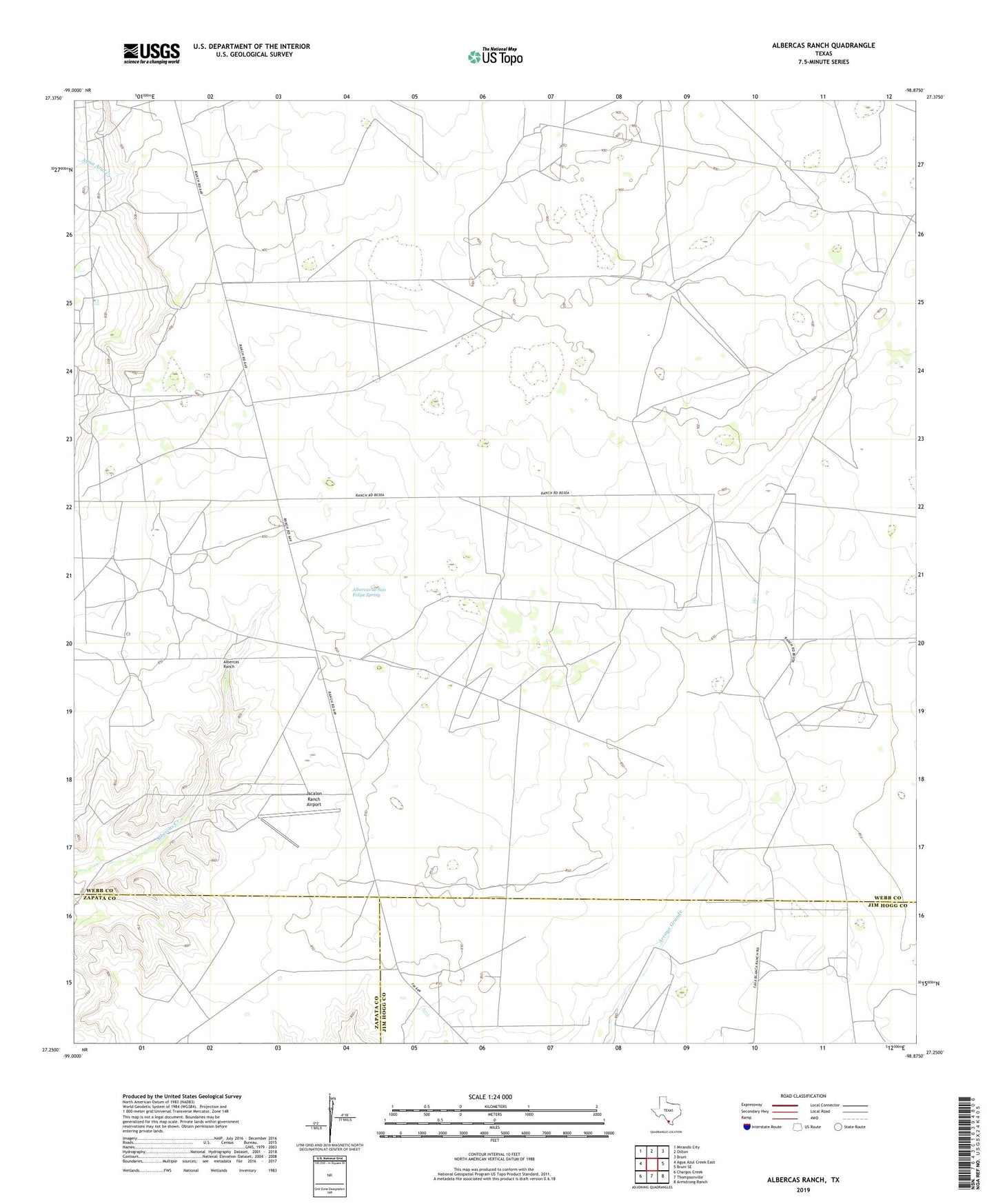 Albercas Ranch Texas US Topo Map Image