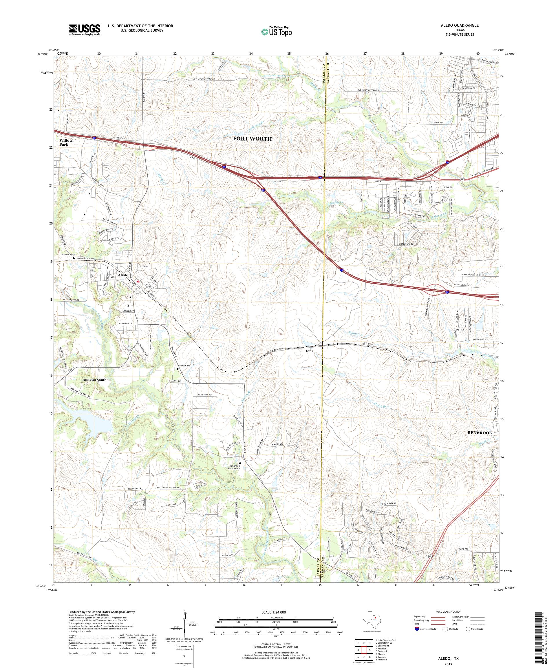 Aledo Texas US Topo Map – MyTopo Map Store