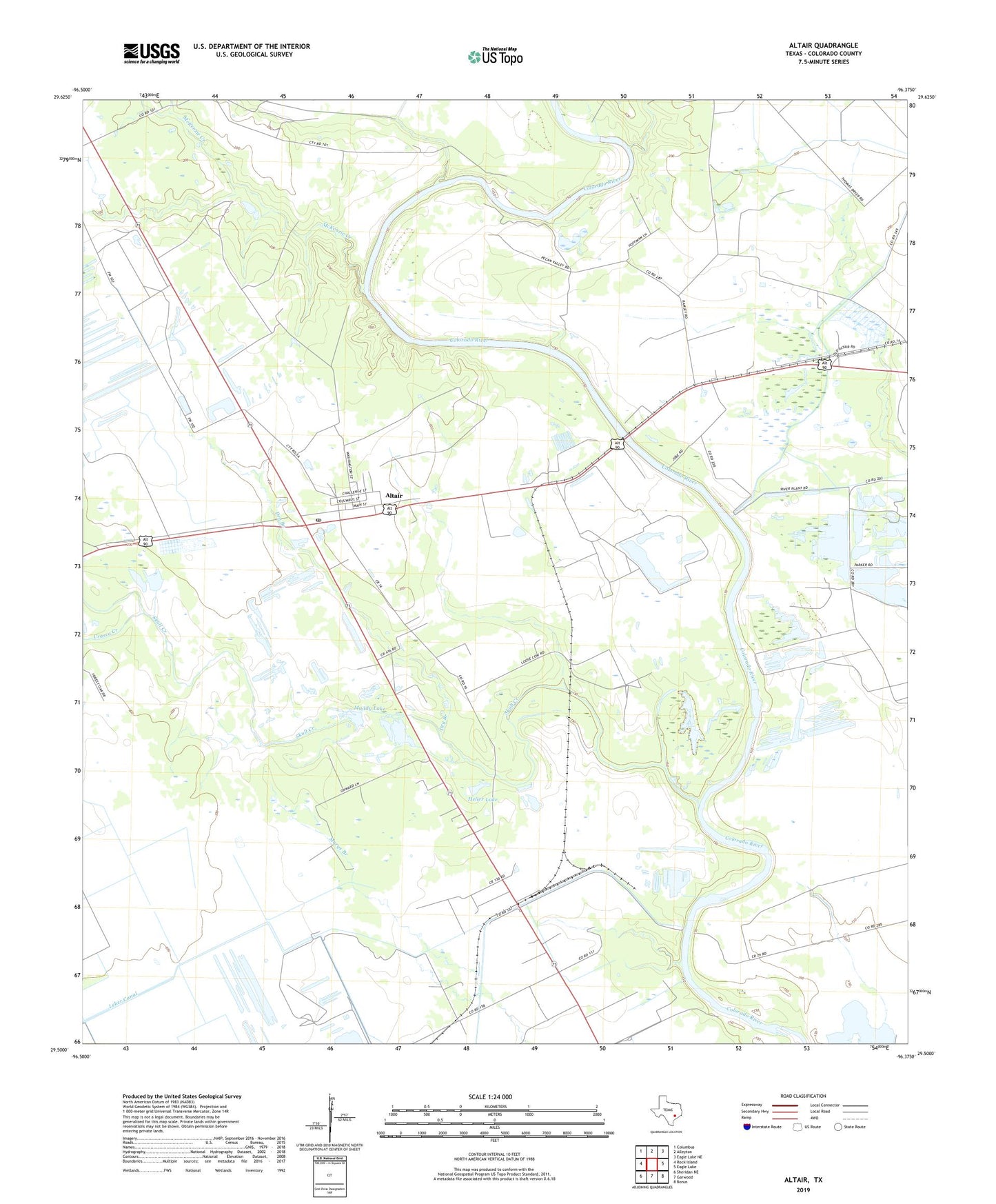 Altair Texas US Topo Map Image