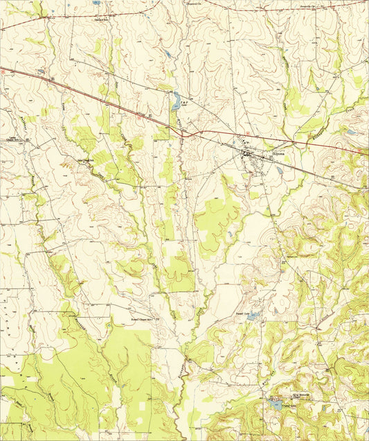 Classic USGS Annona Texas 7.5'x7.5' Topo Map Image