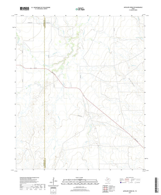Antelope Creek SW Texas US Topo Map Image