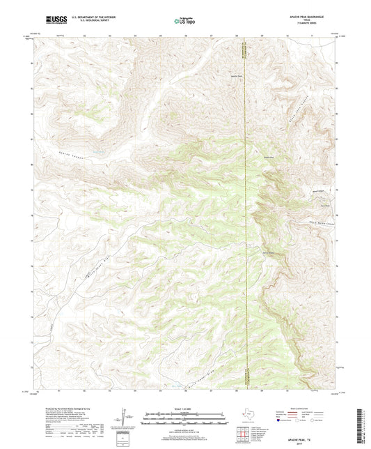 Apache Peak Texas US Topo Map Image