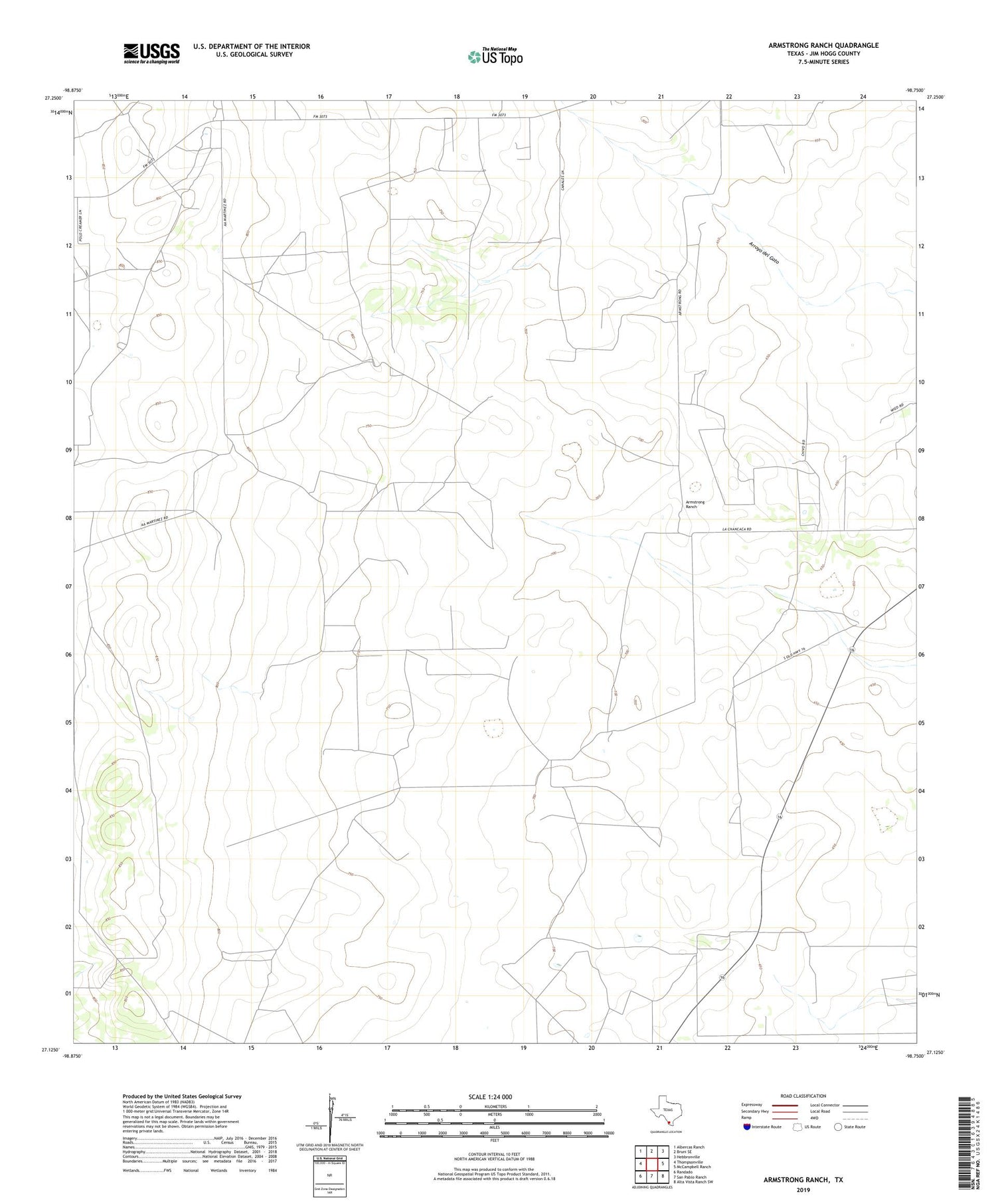 Armstrong Ranch Texas US Topo Map Image