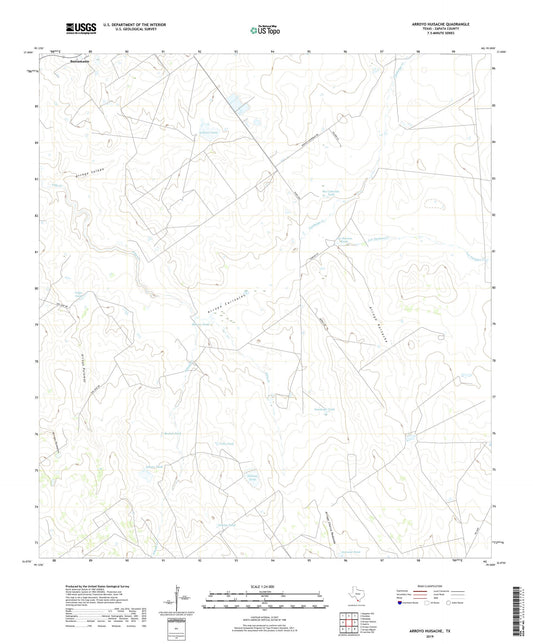 Arroyo Huisache Texas US Topo Map Image