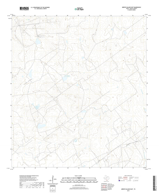 Arroyo Salado East Texas US Topo Map Image