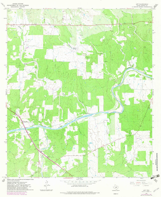 Classic USGS Art Texas 7.5'x7.5' Topo Map Image