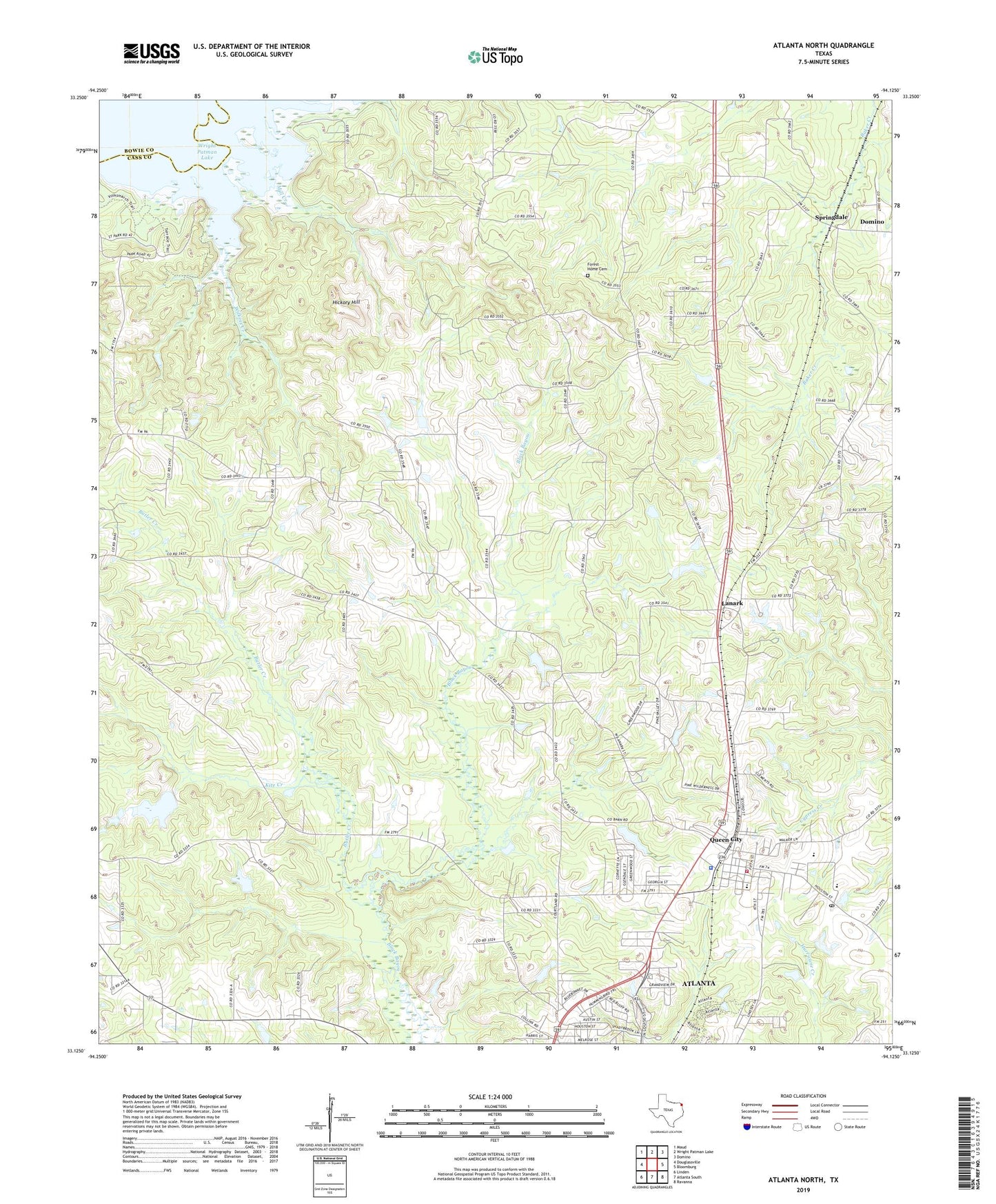 Atlanta North Texas US Topo Map Image