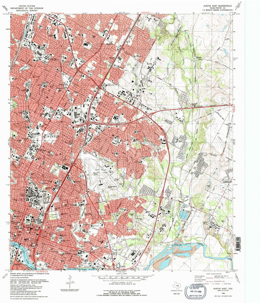 Classic USGS Austin East Texas 7.5'x7.5' Topo Map Image