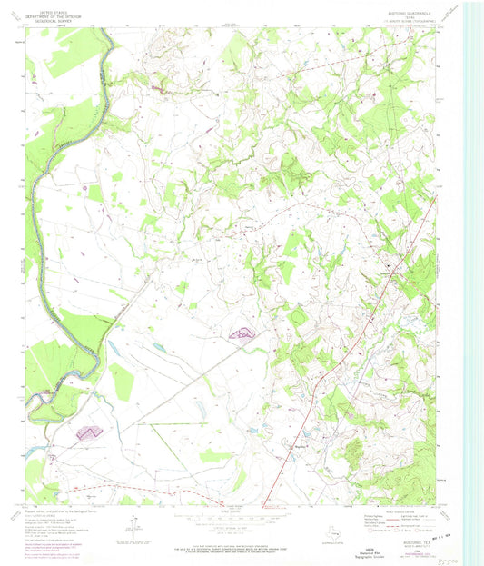 Classic USGS Austonio Texas 7.5'x7.5' Topo Map Image