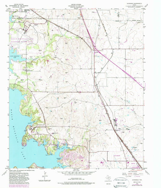 Classic USGS Avondale Texas 7.5'x7.5' Topo Map Image