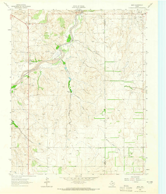 Classic USGS Back Texas 7.5'x7.5' Topo Map Image
