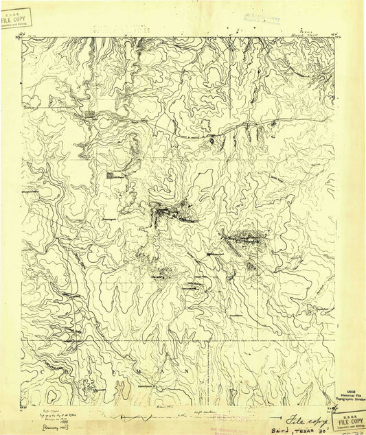 Historic 1931 Baird Texas 30'x30' Topo Map Image
