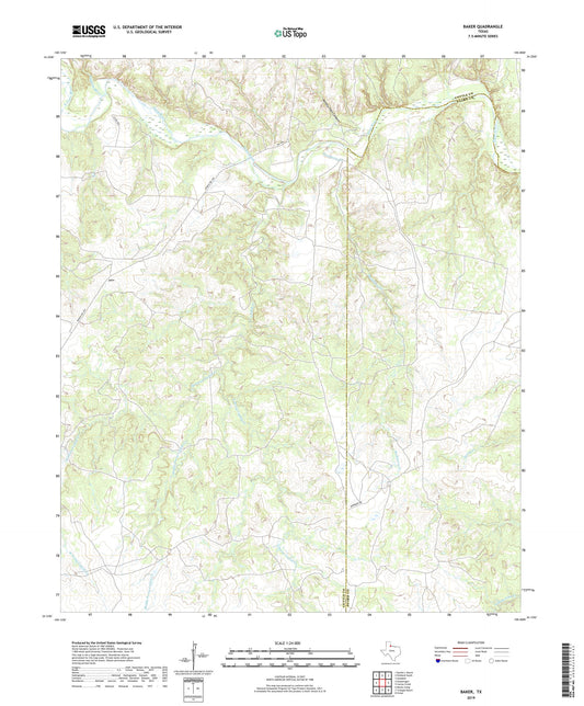 Baker Texas US Topo Map Image