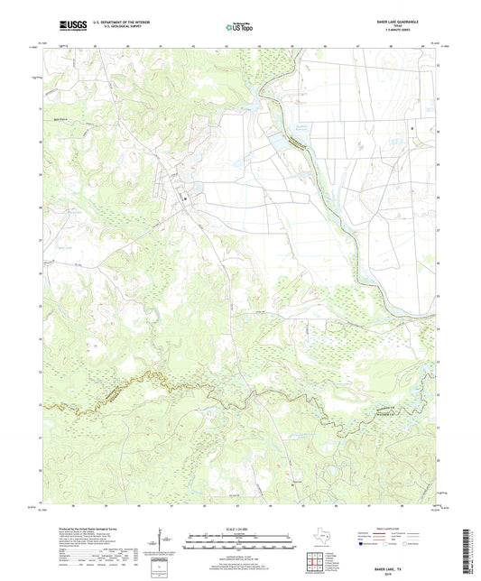Baker Lake Texas US Topo Map Image