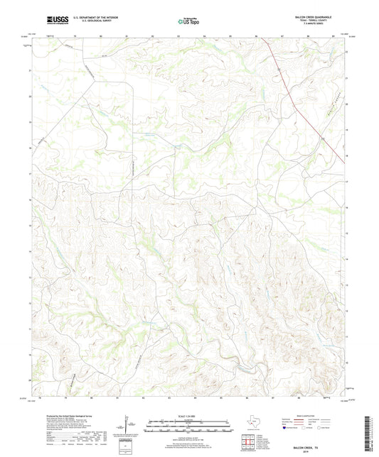 Balcon Creek Texas US Topo Map Image