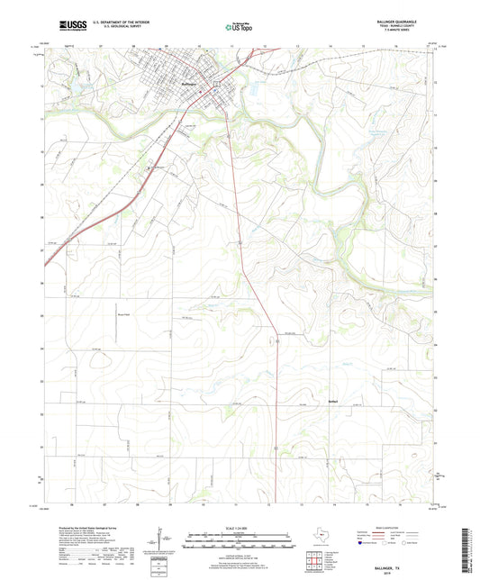 Ballinger Texas US Topo Map Image