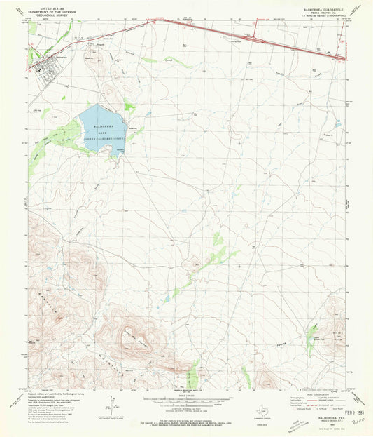 Classic USGS Balmorhea Texas 7.5'x7.5' Topo Map Image