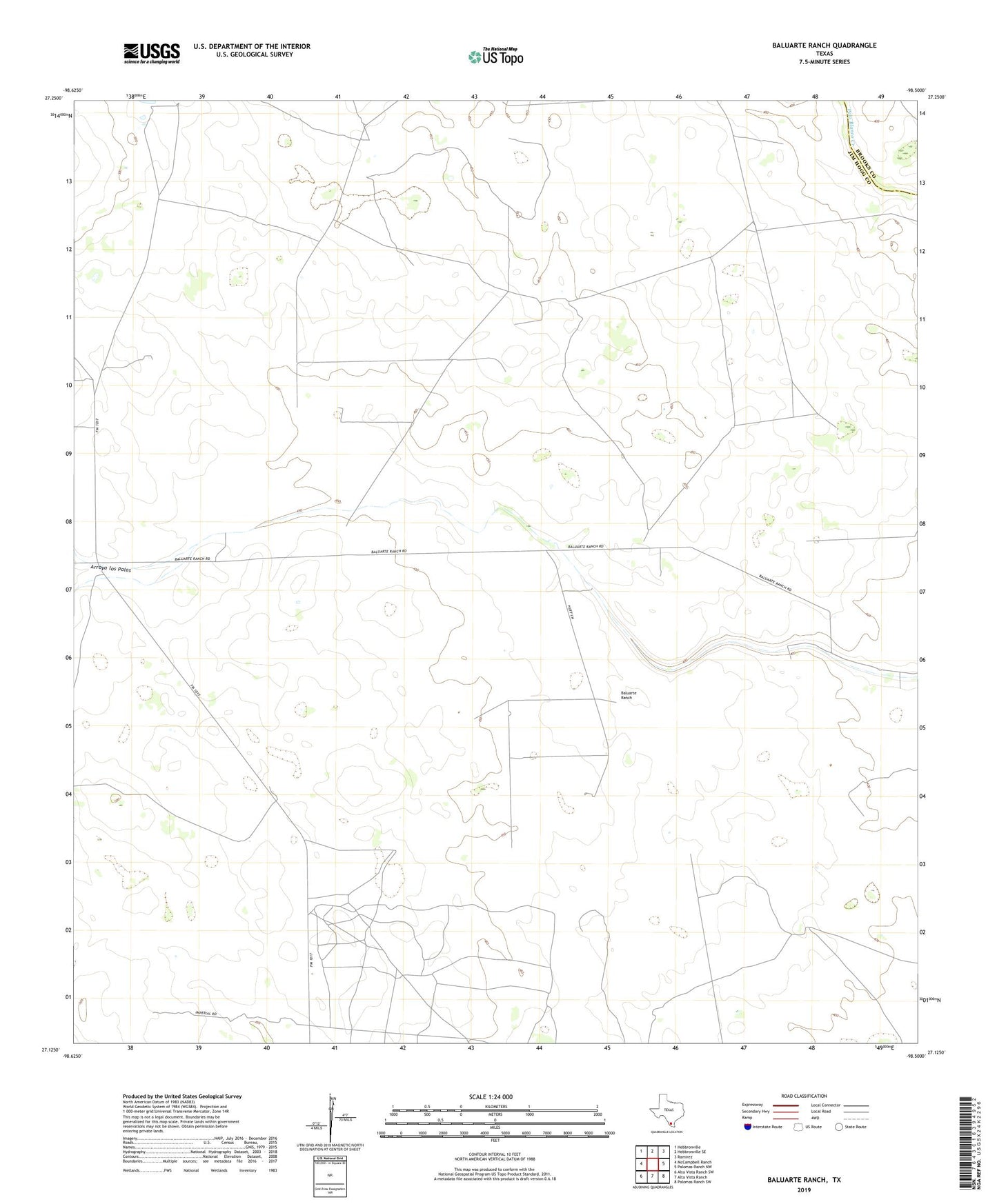 Baluarte Ranch Texas US Topo Map Image