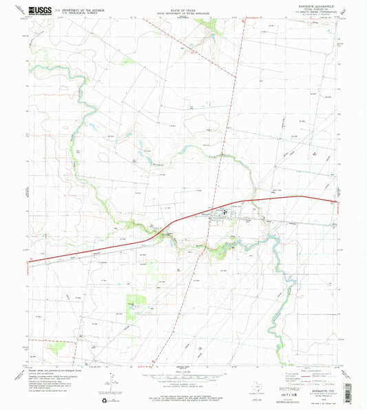 Classic USGS Banquete Texas 7.5'x7.5' Topo Map Image
