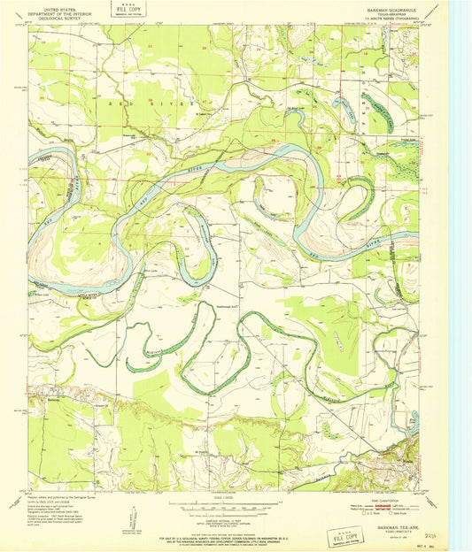 Classic USGS Barkman Texas 7.5'x7.5' Topo Map Image